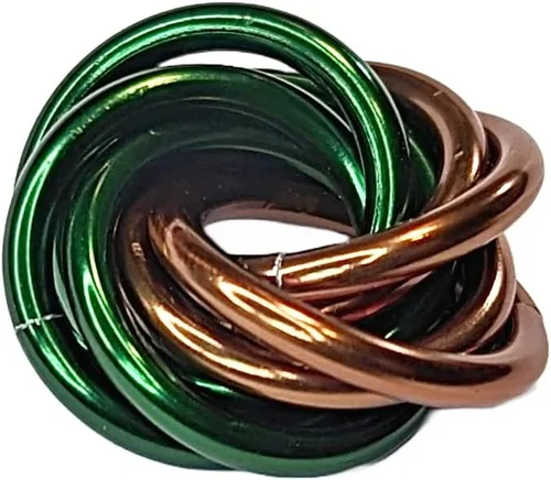Vista 3 de Bola Fidget Möbii (MultiColor): Herramienta de juguete silenciosa para aliviar el estrés, ansiedad y estimular el ADHD para el hogar, viajes Cromo