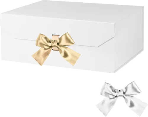 Vista 27 de GoooodGift Caja de regalo negra para regalos de 10 x 7.3 x 3.5 pulgadas, caja decorativa con cinta, caja de regalo vacía con tapa cierre magnético