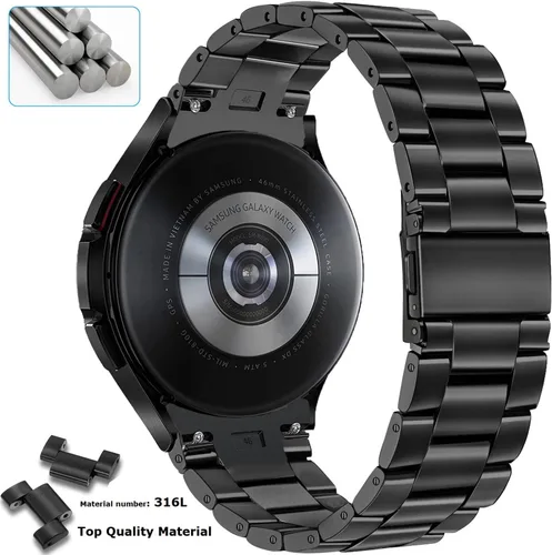Vista 2 de OTOPO No Gap - Correa de metal compatible con Galaxy Watch 6 Classic de 1.850 in 1.693 in, Watch 6 5 4 Band 1.575 in 1.732 in, Watch 5 Pro, Watch 4
