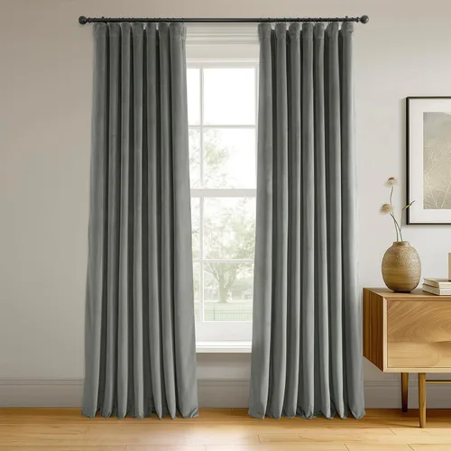 Vista 38 de HPD Half Price Drapes Cortinas Opacas Térmicas de Terciopelo Signature para Sala de Estar de 63 Pulgadas de Largo (1 Panel) con Bolsillo para Barra