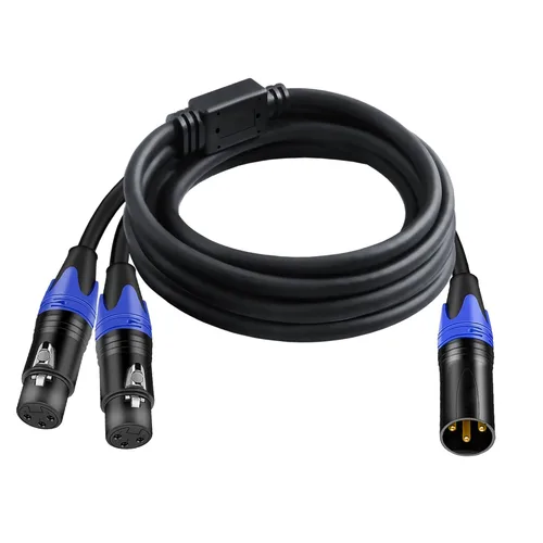 Vista 10 de Cable divisor XLR de 11.8 pulgadas / 1 paquete de 1 cable divisor XLR macho a 2 hembra, cable de micrófono divisor XLR Y de 3 pines macho a doble