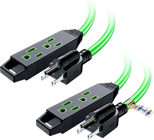 Vista 17 de Cable de extensión de 2 pies, cable de extensión con múltiples tomas, calibre 16 (azul) con certificación ETL