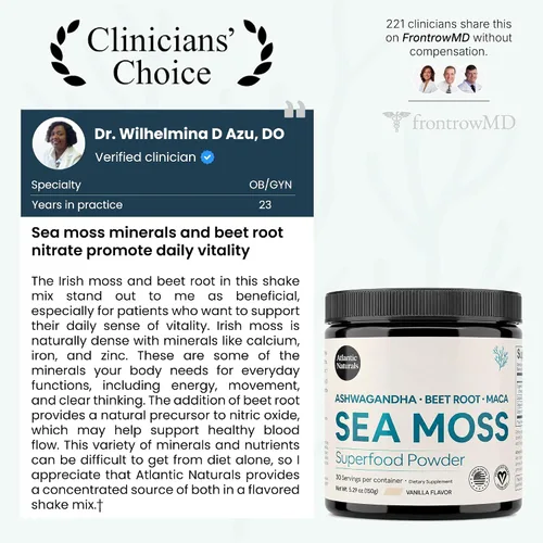 Vista 3 de Atlantic Naturals Superfood Mezcla de polvo de musgo marino orgánico con Ashwagandha, raíz de maca y raíz de remolacha Ideal para piel sana