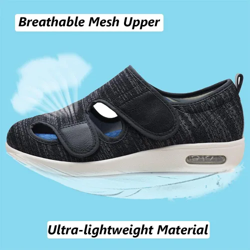 Vista 2 de W&LESVAGO Zapatos diabéticos de ancho ancho para mujer, cojín de aire, ligero y cómodo sandalias para caminar para ancianos hinchados pies vendados