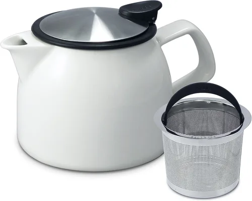Vista 11 de FORLIFE Bell - Tetera de cerámica con infusor de cesta, 16 onzas/15.9 fl oz, grafito negro