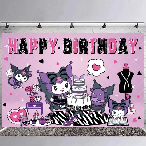 Vista 3 de Fondo de fiesta de cumpleaños de anime, decoración de fiesta de cumpleaños, pancarta temática de feliz cumpleaños, fondos de fotos para niños