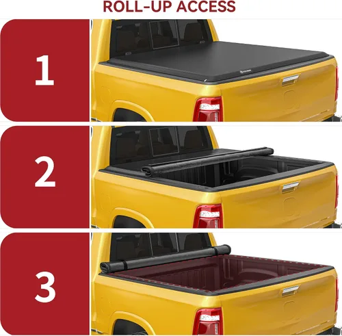 Vista 4 de YITAMOTOR Cubierta enrollable suave para caja de camioneta compatible con Ford F-150 2009-2014 de 5.5 pies Cubierta suave para caja de camioneta
