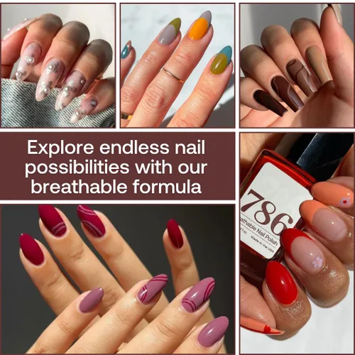 Vista 5 de Esmalte de uñas transpirable, vegano, sin crueldad, saludable, Halal, de secado rápido de 786 Cosmetics (Abu Dhabi)