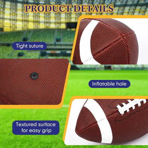 Vista 3 de RoundFunny El juego de 2 pelotas deportivas incluye tamaño 6 de fútbol tamaño 5 con bomba y bolsa de transporte, equipo de práctica de entrenamiento
