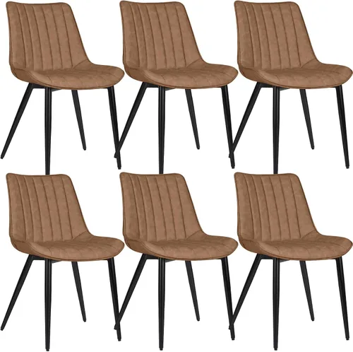 Vista 14 de Juego de 2 sillas de comedor voladizas, sillas de comedor modernas de mediados de siglo con patas de metal negro, sillas de cocina tapizadas