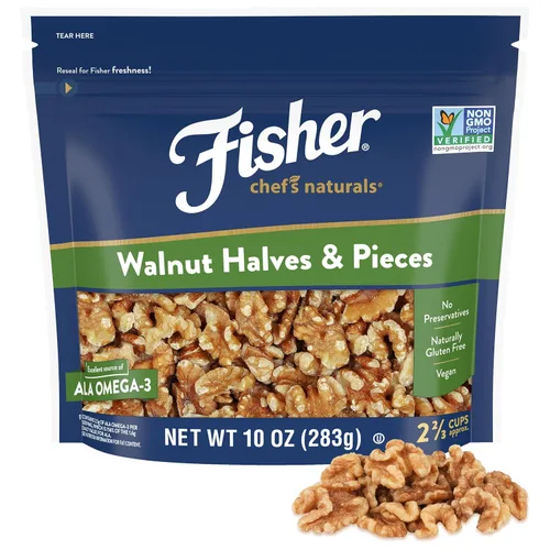 Vista 13 de Fisher Chef's Naturals - Nueces picadas, 6 onzas, 100% nueces sin sal de California para hornear y cocinar, bocadillos saludables para adultos