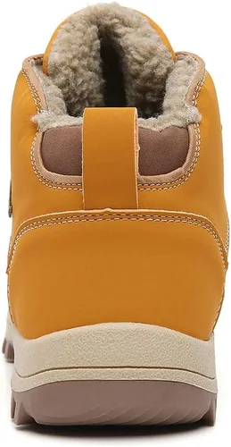 Vista 4 de TSIODFO Moda Hombres Botas Invierno Impermeable Al Aire Libre Senderismo Zapatos Cuero Negro