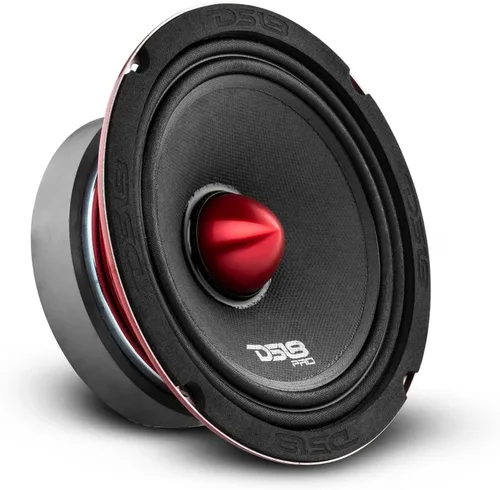 Vista 2 de DS18 PRO-X6.4BM - Altavoz de 6.5 pulgadas de rango medio, bala de aluminio rojo, 500 W, máximo 250 W, RMS 4 ohmios, cable de altavoz de 16 GA, 100