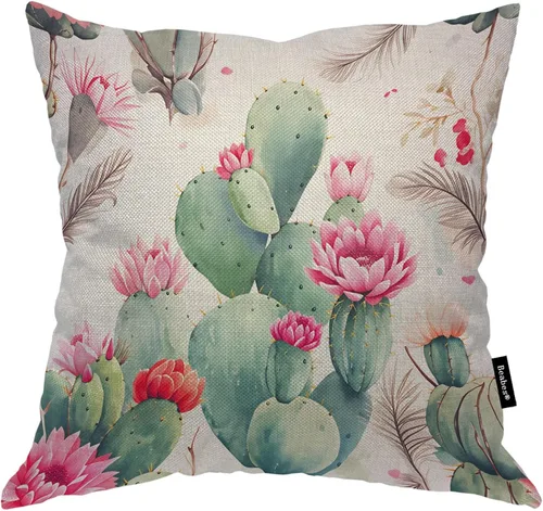 Vista 37 de Funda para cojín Beabes de 18"X18" con ancla, diseño náutico azul y blanco a rayas, funda de almohada cuadrada de algodón y lino para el hogar