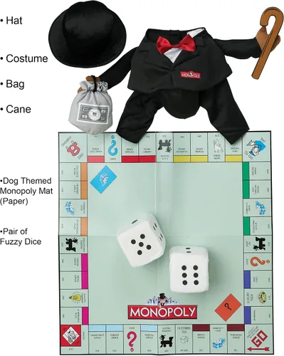 Vista 2 de Mr. Monopoly - Disfraz de tamaño XS para perros del tamaño de taza de té