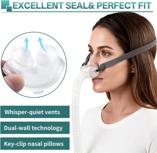 Vista 3 de Cojín nasal de repuesto para ResMed Airfit P10, compatible con la máscara original Airfit P10 CPAP, sellado confiable y ajuste perfecto, reemplazo
