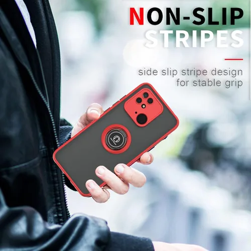 Vista 7 de QUIETIP Funda compatible con Xiaomi Redmi 10C/Poco C40, TPU + PC duro a prueba de golpes, anillo magnético para soporte de coche con protector