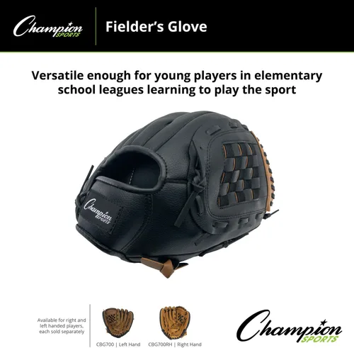 Vista 5 de Champion Sports Guante Fielder de 12 pulgadas, sintetizador delantero/trasero de cuero para un agarre cómodo, tejido de cesta cerrada y diseño