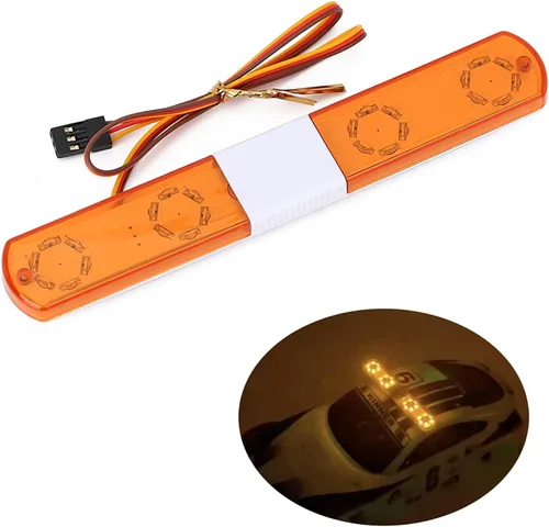 Vista 12 de 2 luces LED ultra brillantes de policía, lámpara estroboscópica de flash giratorio, 5 modos para 1/8 1/10 1/14 RC coche extinción de incendios