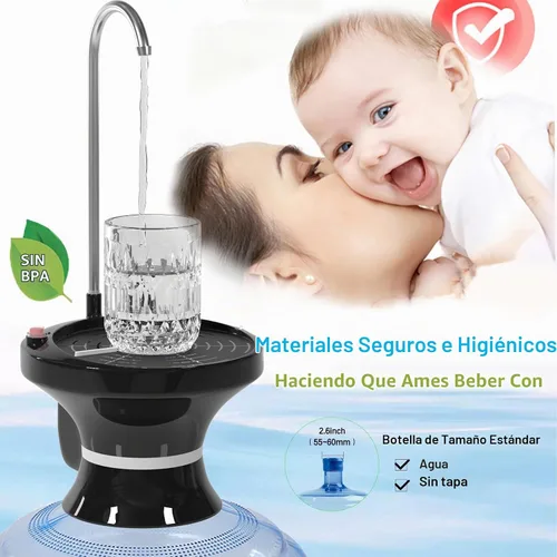 Vista 2 de Bomba dispensadora de agua automática recargable USB - para jarras de 1 a 5 galones, bomba de botella de agua eléctrica sin manos para el hogar