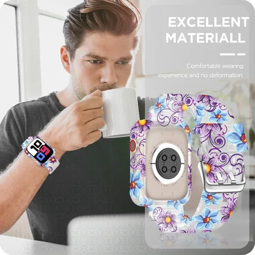 Vista 78 de DABAOZA - Correa transparente compatible con Apple Watch con estuche protector, correa deportiva de TPU con brillo para mujeres y hombres