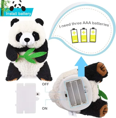 Vista 4 de Panda Parlante, Repite Lo Que Dices Juguete de Peluche Animal Compañero Panda para Niños y Niñas Regalo Infantil