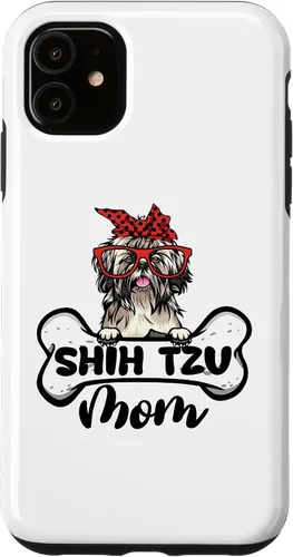 Vista 5 de iPhone 15 Shih Tzu Mom Shirt Dog Bone Mothers Day Dog Mama Case