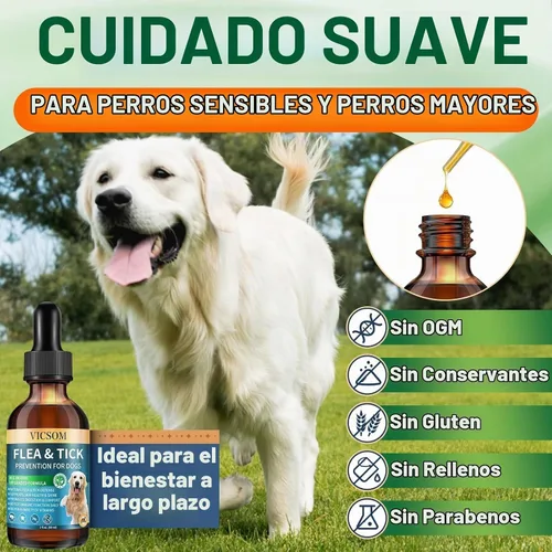 Vista 4 de Prevención natural de pulgas y garrapatas para perros, gotas para tratamiento de pulgas de perro, 2.0 fl oz