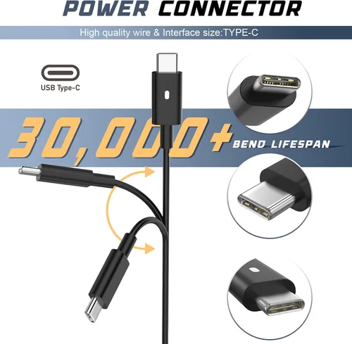 Vista 4 de Cargador de portátil USB C de 65 W y 45 W para Dell USB C, Dell XPS 12, XPS 13, Latitude 3540 5420 5430 5440 5450 5520 5530 5540 5550 7400 7410 7420