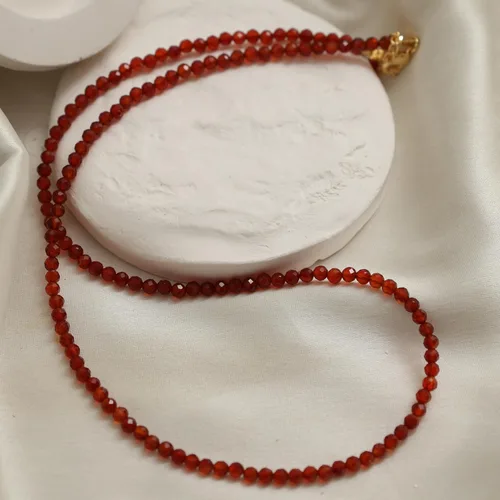 Vista 60 de Gempires - Collar de cuentas de piedras naturales hechas a mano, joyería de cristal hipoalergénica de 20 pulgadas, chapado en oro, joyería de moda
