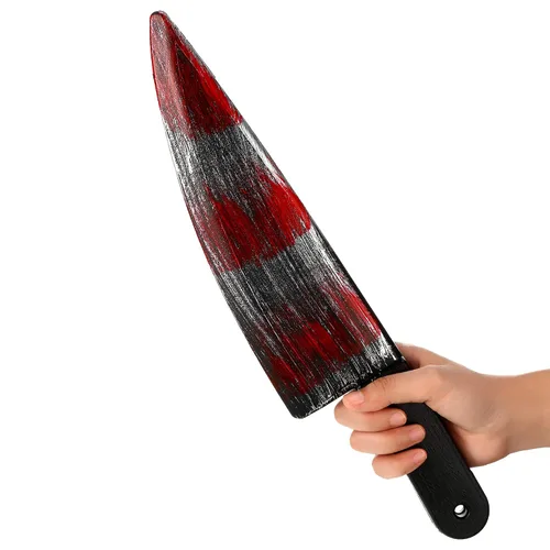 Vista 4 de Outus Cuchillo falso de Halloween con 7 hojas de tatuaje de cicatriz para disfraz de fiesta de Halloween (estilo B)