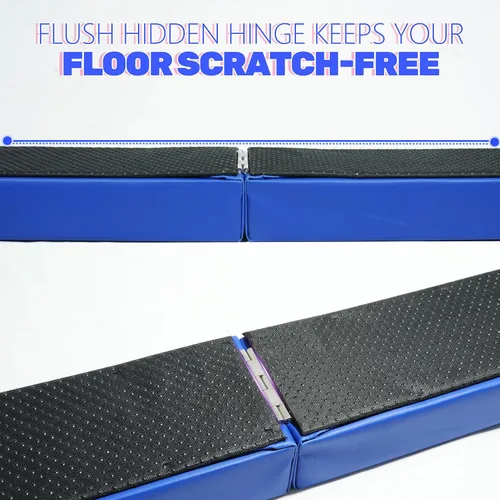 Vista 4 de FC FUNCHEER - Viga de equilibrio plegable, viga de suelo para gimnasia, equipo de gimnasia para niños, base de madera, fondo antideslizante y bolsa