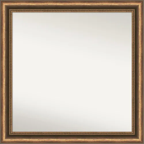 Vista 27 de Amanti Art Espejo de baño de bronce para sobre fregadero, 24 x 24 pulgadas, espejo de tocador cuadrado estrecho de bronce Manhattan, marco de madera