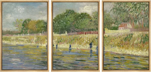 Vista 186 de wall26 Lienzo enmarcado para pared, juego de arte con flores de almendra de Vincent Van Gogh, naturaleza, ilustraciones de área silvestre, bellas
