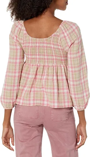 Vista 2 de Tommy Hilfiger Blusa Peplum a cuadros para mujer