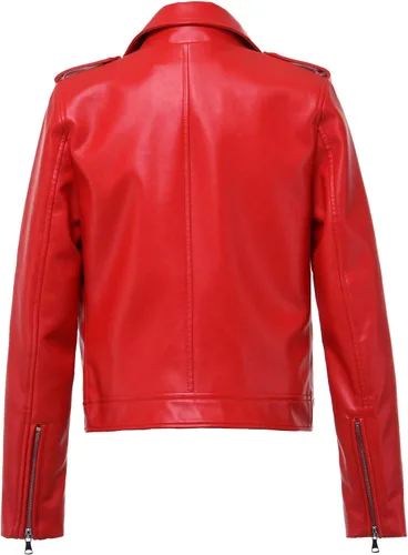 Vista 5 de LY VAREY LIN Chaquetas de piel sintética con cremallera para mujer