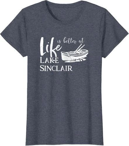 Vista 66 de Life is Better at Lake Sinclair Georgia Camiseta Negro