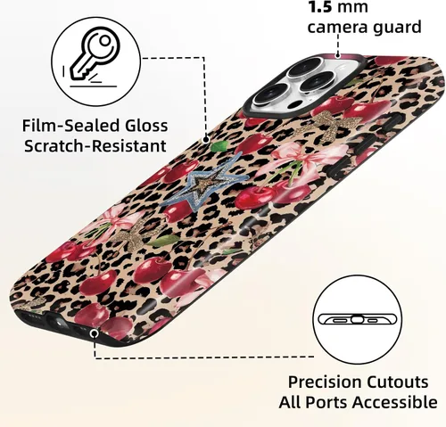 Vista 3 de Lumen - Funda para iPhone 16e / iPhone 17e, compatible con Magsafe, funda rígida con protección de cámara para mujeres y niñas, estampado