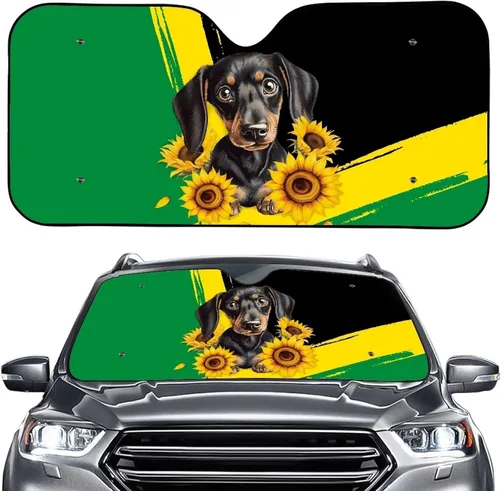 Vista 8 de Talayituse Parasol para parabrisas de automóvil, diseño de gato divertido 3D, ajuste universal, para automóvil, camión, SUV, bloquea el sol