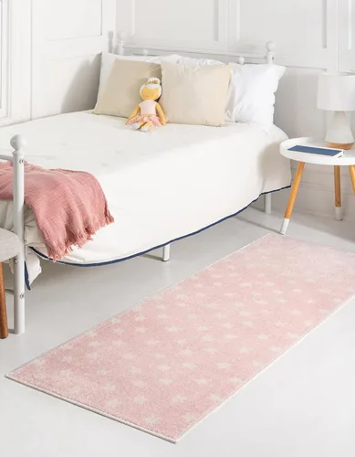 Vista 8 de Unique Loom Whimsy Kids Collection - Alfombra de área con diseño de estrellas (2 pies 2 pulgadas x 2 pies 11 pulgadas, rectangular, rosa/marfil)