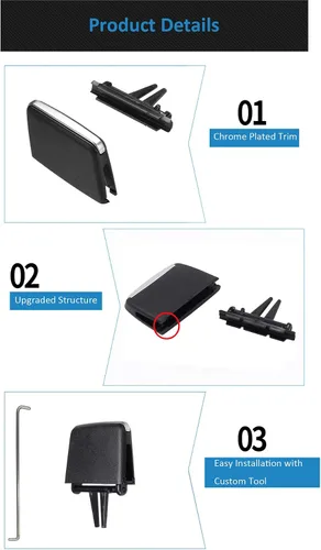 Vista 5 de Jaronx 1 pestaña de clip de ventilación compatible con BMW Serie 3 E90 E91 E92 E93, pestañas de rejilla de aire mejoradas, clip de salida