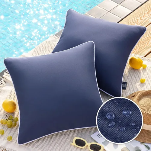 Vista 46 de Phantoscope - Juego de 2 fundas de almohada y cojín cuadradas decorativas, impermeables, para intemperie, sofás, carpas, 18 x 18 pulgadas
