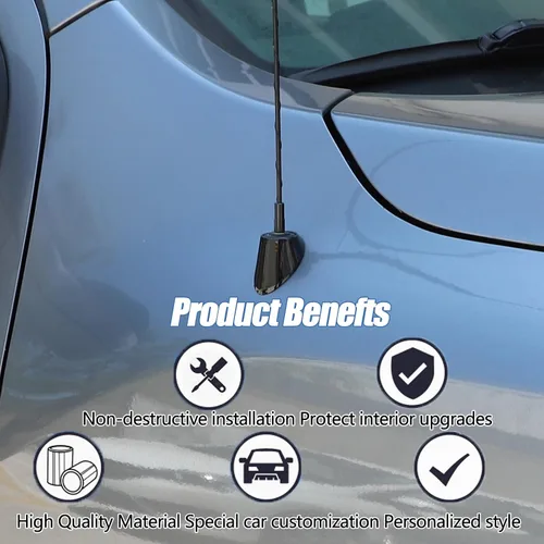 Vista 4 de Cubierta de antena compatible con Nissan Titan 2016-2023 (negro brillante)