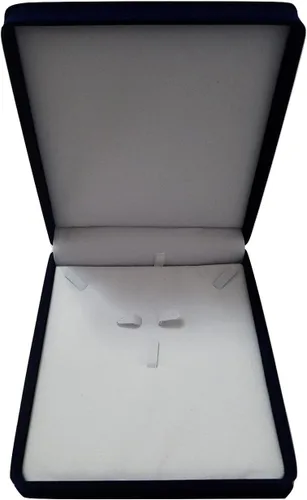 Vista 5 de Caja de regalo para joyería, collar, pendiente y pulsera, XL, azul marino