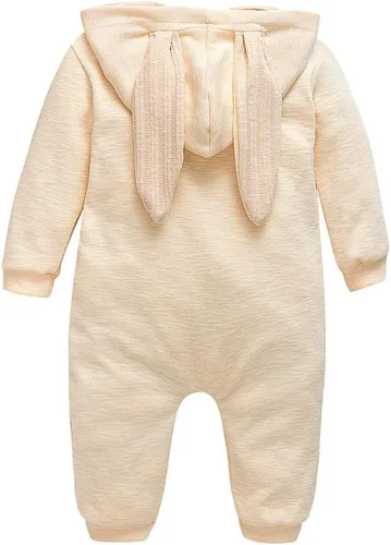 Vista 99 de Simplee Kids Enterizo con diseño de conejo de Pascua con capucha, para bebé, overol con cremallera y orejas largas