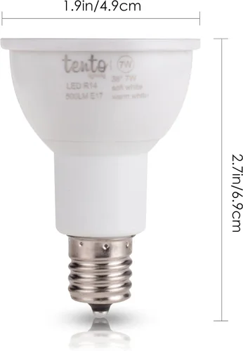 Vista 4 de tento Iluminación E17 R14 Reflector LED 40w Halógeno Reemplazo Intermedio Base Foco (Blanco)