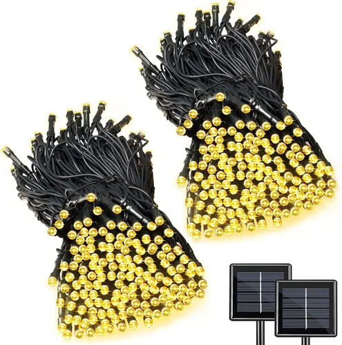Vista 7 de Luces de Cadena Solares Luces de Navidad Solares 200 LED 72 Pies 8 Modos Luces de Cadena para Exteriores Impermeables para Jardín Fiesta Patio Hogar