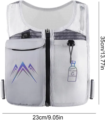 Vista 7 de YanHao Chalecos para correr, 16.9 fl oz, chaleco transpirable de entrenamiento reflectante con múltiples bolsillos, chaleco softshell sin mangas