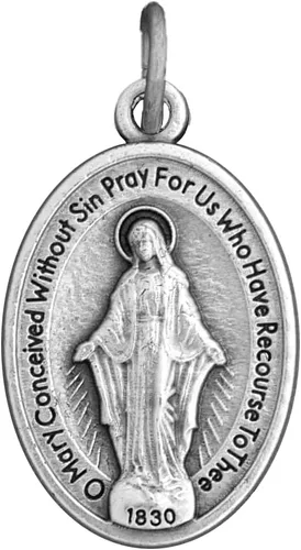 Vista 3 de Miraculous Medals Bulk Pack (Regular 1 inch) Silver-Plated Medals Made in Italy - Catholic Gifts for Evangelization