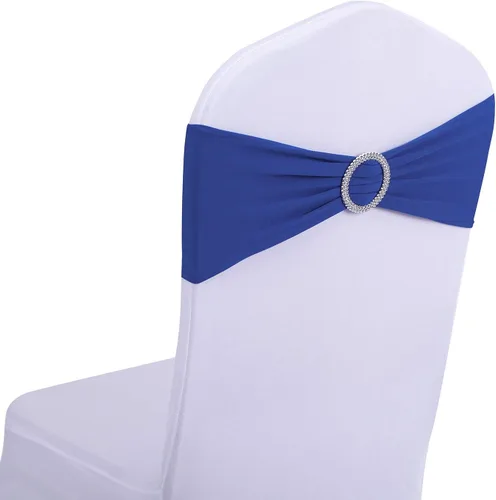 Vista 26 de Peomeise - 25 bandas elásticas de elastano negro para sillas con hebilla deslizante, para decoración de bodas y fiestas